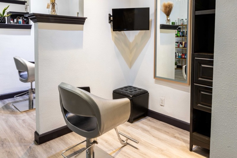 Booth 1 — stylist chair and mirror